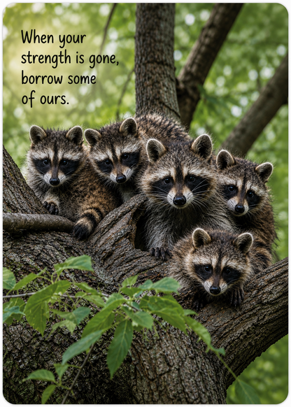 Grief Buddy Cards™ Raccoon Helpers