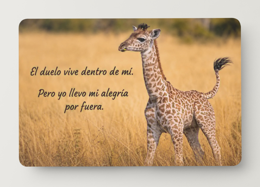 Jirafa juguetona – El duelo vive dentro de mí. Pero yo llevo mi alegría por fuera – Imán